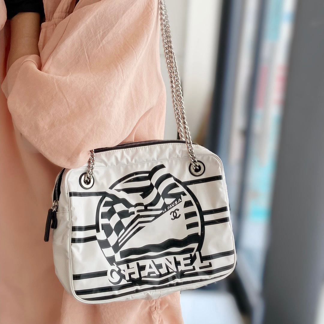 Authentic Chanel Cruise 2019 La Pausa Lifesaver Round Bag
