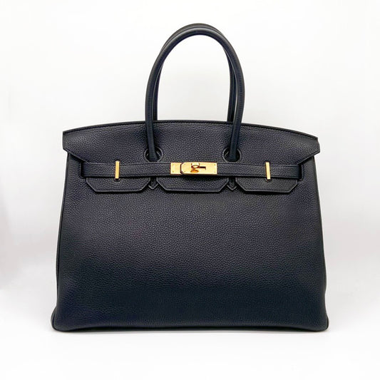 Preloved Hermes Black n Gold Birkin 35