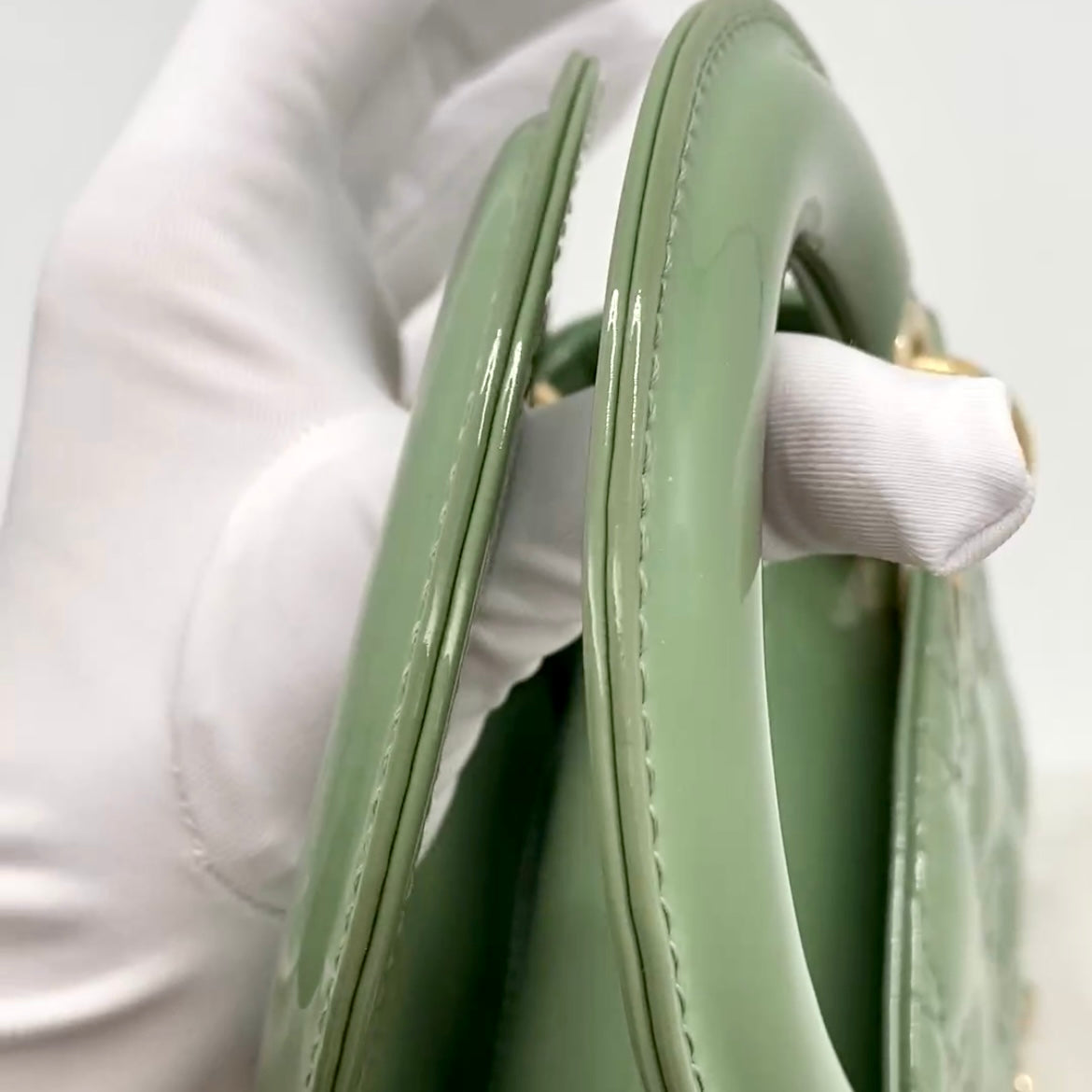 Original CHRISTIAN DIOR "Lady Dior" Green Mini Ladies Bag with  Strap "TC6002104"