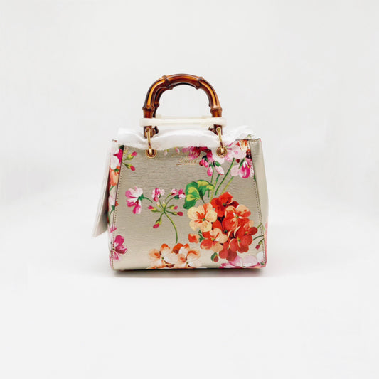 Preloved Gucci Blooms Bamboo Shopper Tote Mini
