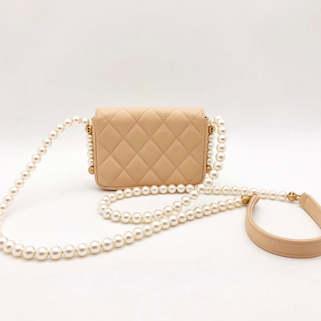 Preloved Chanel Pearl Chain Card Holder – allprelovedonly